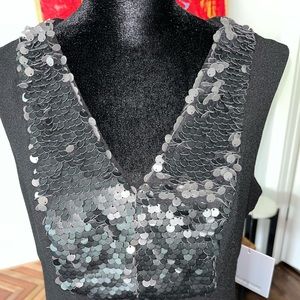 Sexy sequin faux tuxedo mini dress, never worn